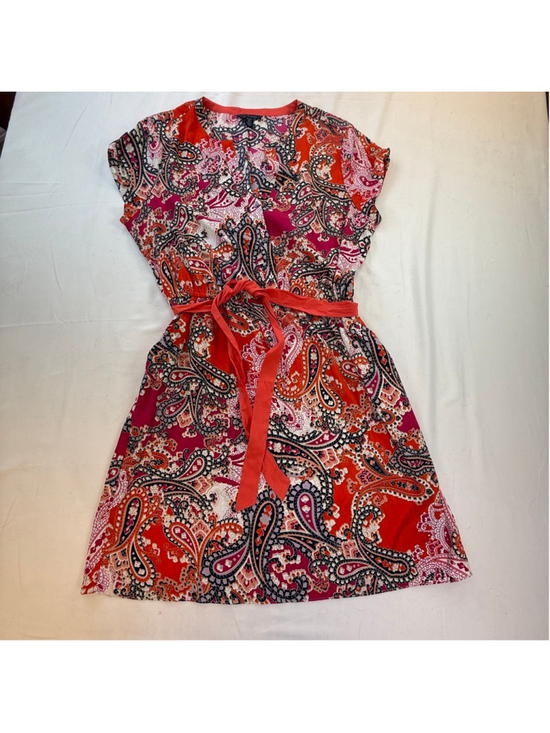 Tommy Hilfiger Dresses & Skirts - Tommy Hilfiger Paisley Print Tie Waist Dress XL Pink Orange Short Sleeve